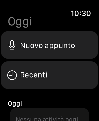Schermata Oggi di Notiziometro su Apple Watch